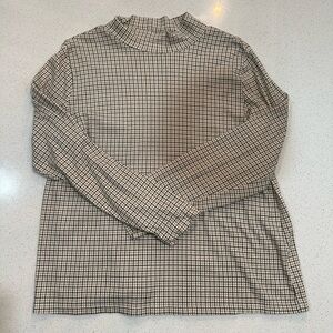 Croft & Barrow Houndstooth Long Sleeve Shirt Turtleneck